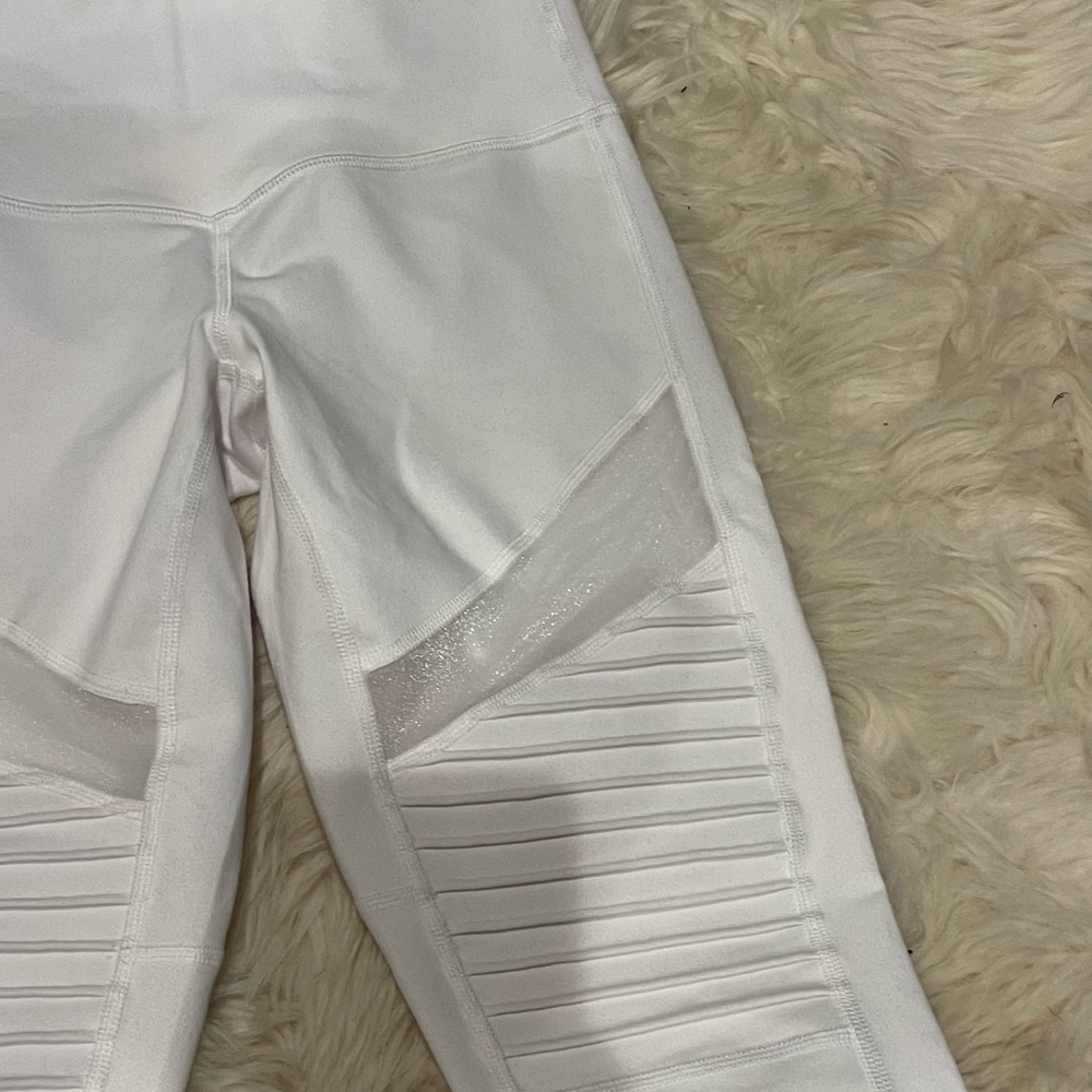 Zella White Leggings with Mesh Detail